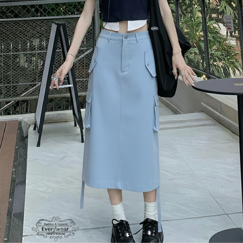 กระโปรงคาร์โก้ยาวทรง A-Line - Image 2