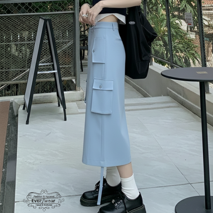 กระโปรงคาร์โก้ยาวทรง A-Line - Image 3