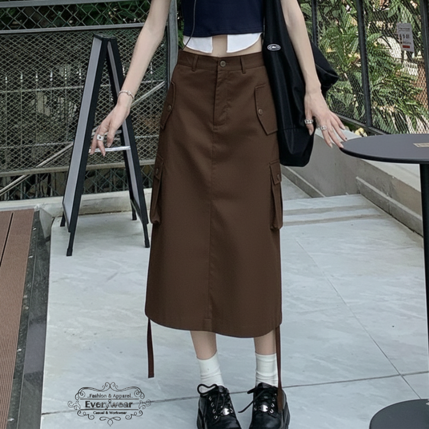 กระโปรงคาร์โก้ยาวทรง A-Line - Image 4