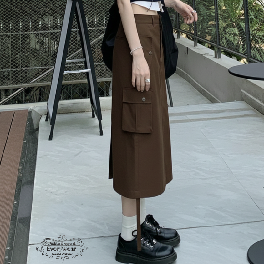 กระโปรงคาร์โก้ยาวทรง A-Line - Image 5